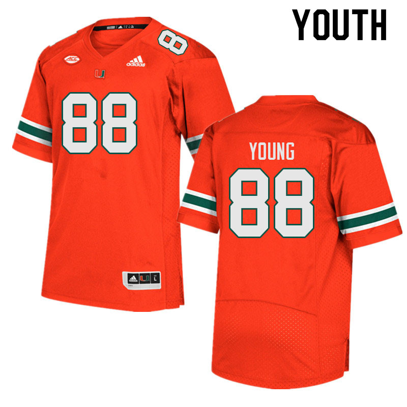Youth #88 Colbie Young Miami Hurricanes College Football Jerseys Sale-Orange - Click Image to Close